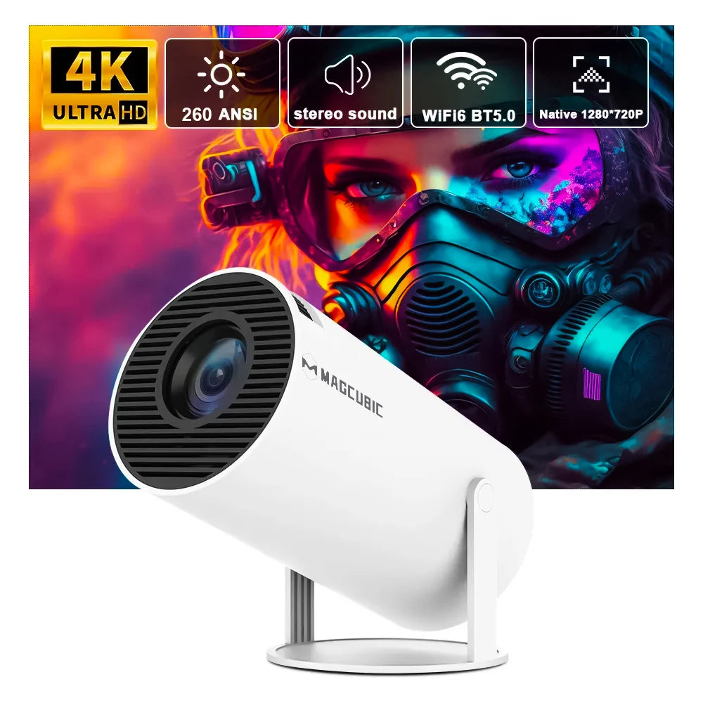 Transpeed Projector 4K Android 11 HY300 Dual Wifi6 260ANSI Allwinner H713 BT5.0 1080P 1280*720P Cinema Outdoor portable Projetor